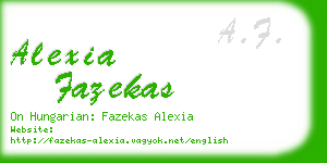 alexia fazekas business card